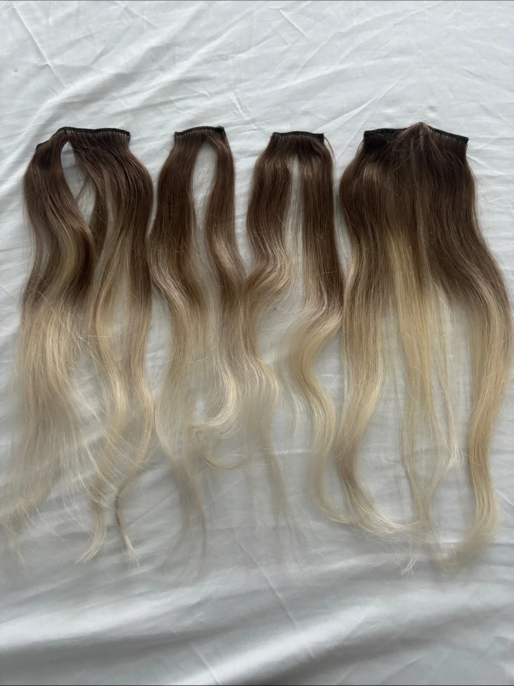 Remy Ombre clip in Hair Extensions - Brown to Blonde human